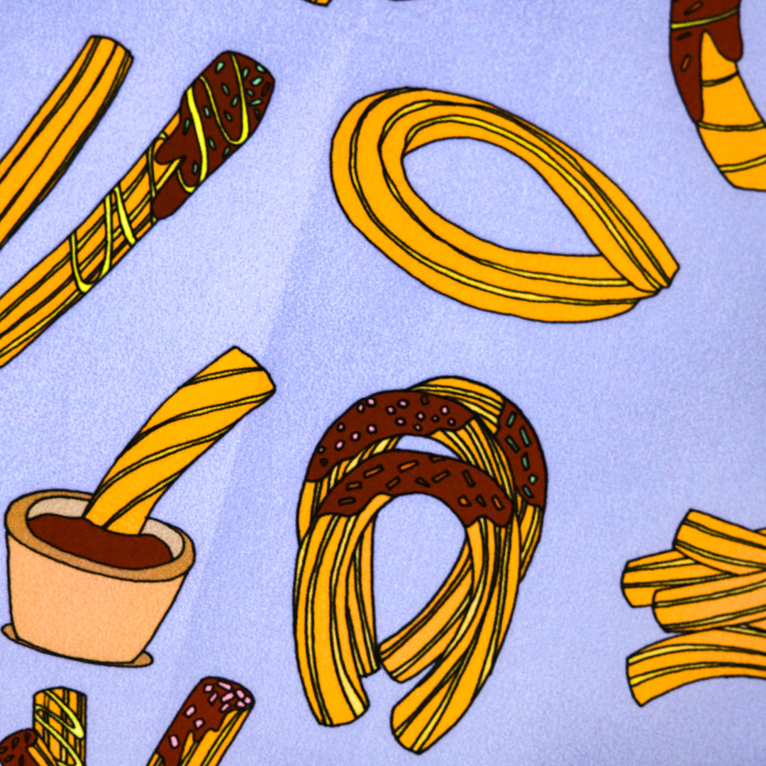 MADRID ”CHURROS” コットンハンカチーフ (クラシック)  PURPLE×BROWN