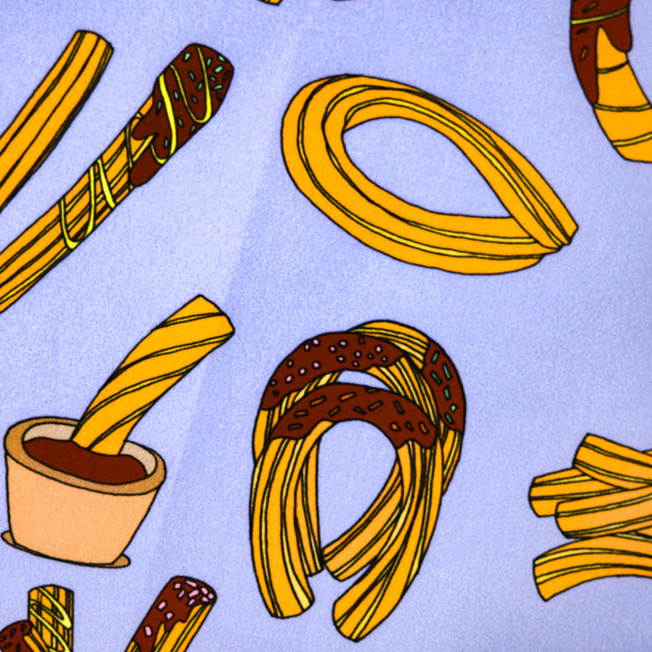 MADRID ”CHURROS” コットンハンカチーフ (クラシック)  PURPLE×BROWN