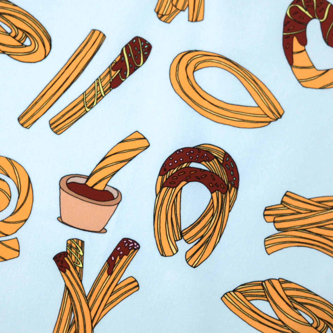 MADRID ”CHURROS” コットンハンカチーフ (クラシック)  BLUE×YELLOW