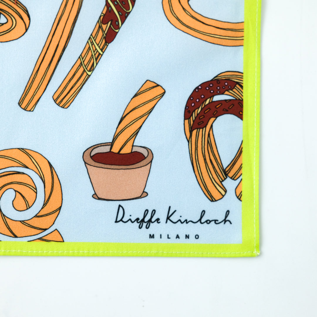 MADRID ”CHURROS” コットンハンカチーフ (クラシック)  BLUE×YELLOW