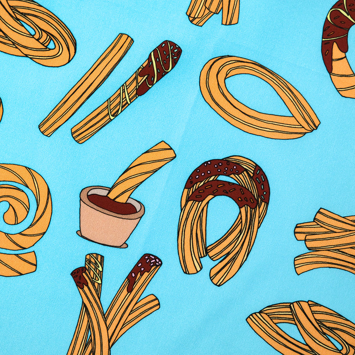 MADRID ”CHURROS” コットンハンカチーフ (クラシック) BLUE×PINK