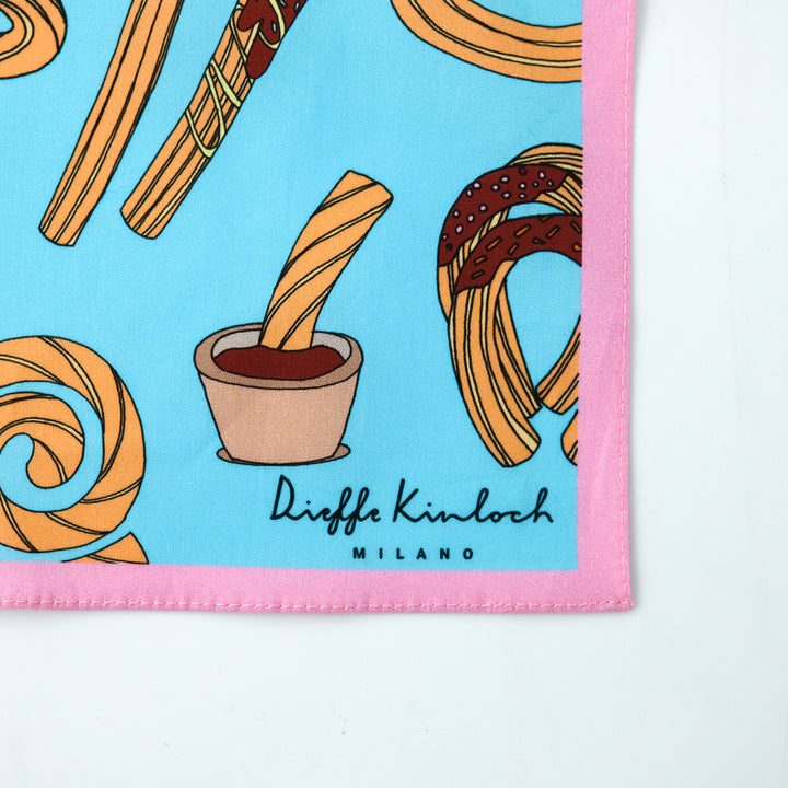 MADRID ”CHURROS” コットンハンカチーフ (クラシック) BLUE×PINK