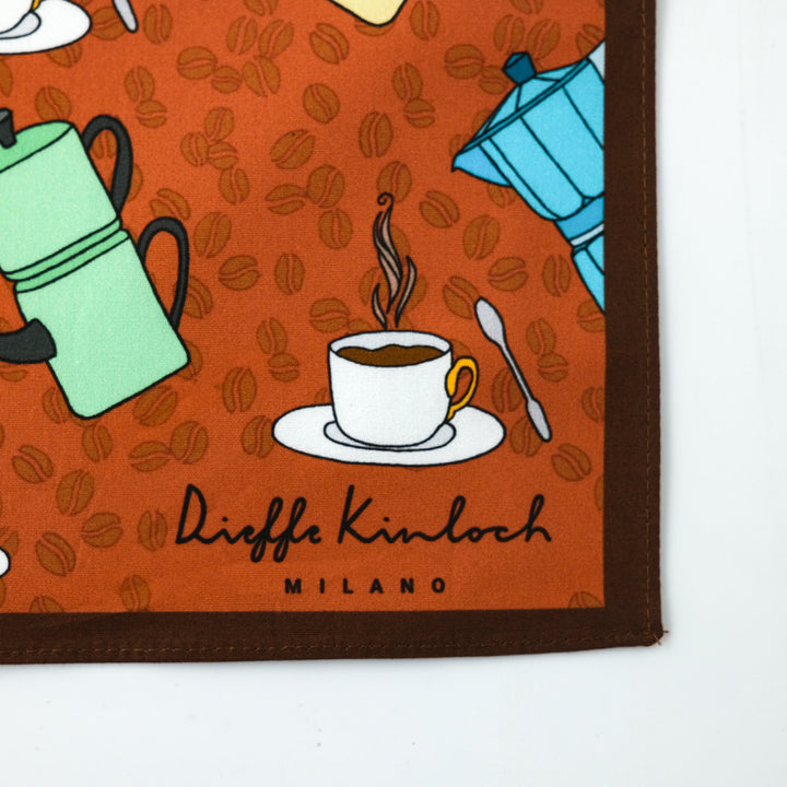 NAPOLI ”NAPOLI COFFEE" コットンハンカチーフ (クラシック)  BROWN×REDBROWN