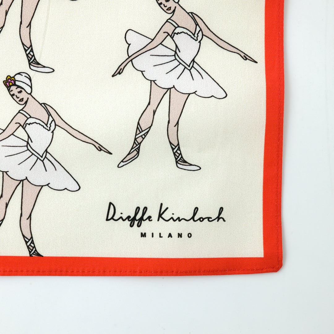 RUSSIA "BOLSHOI" コットンハンカチーフ (クラシック)  IVORY×RED