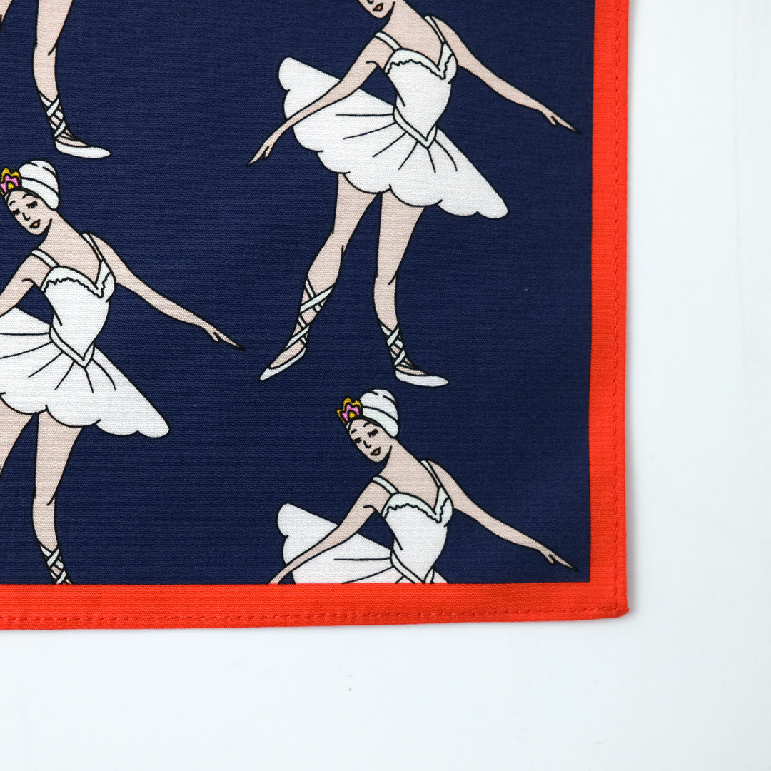 RUSSIA "BOLSHOI" コットンハンカチーフ (クラシック)  NAVY×RED