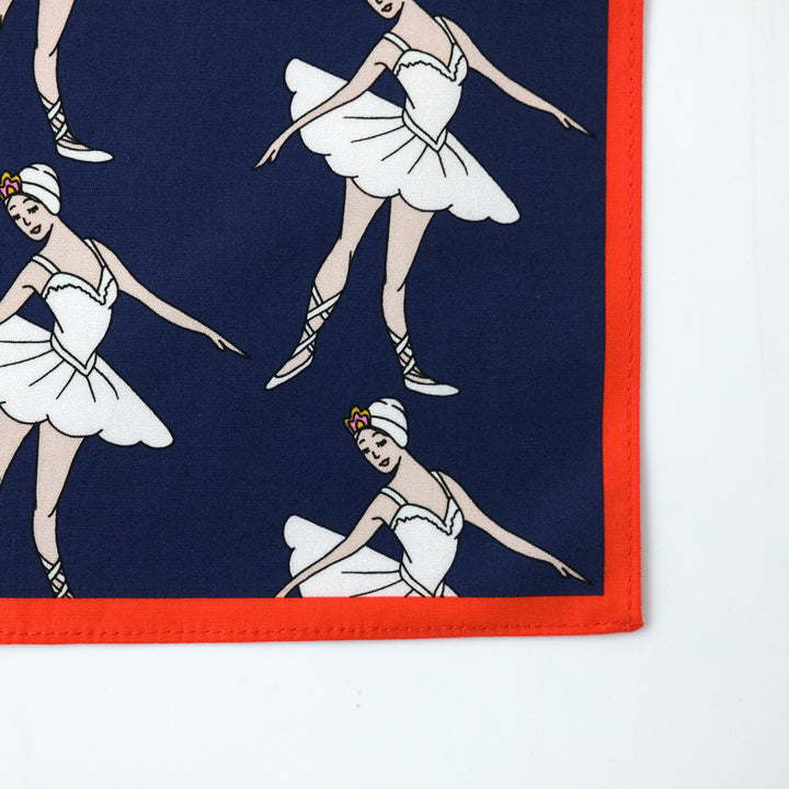 RUSSIA "BOLSHOI" コットンハンカチーフ (クラシック)  NAVY×RED