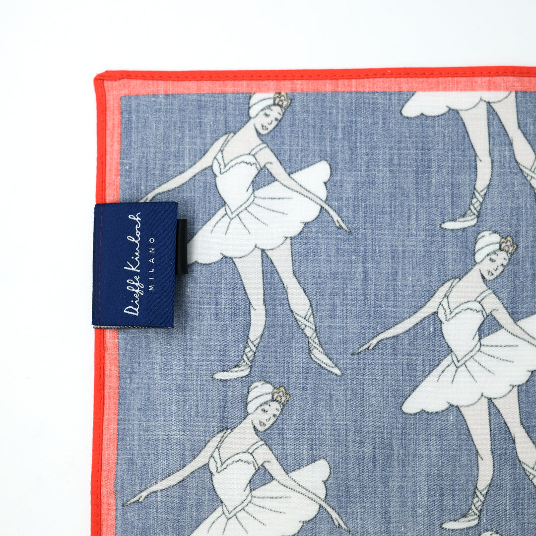 RUSSIA "BOLSHOI" コットンハンカチーフ (クラシック)  NAVY×RED