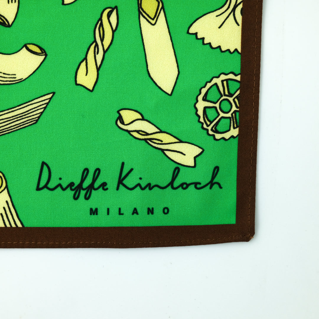 NAPOLI ”MIXED PASTA” コットンハンカチーフ (クラシック)  GREEN×BROWN