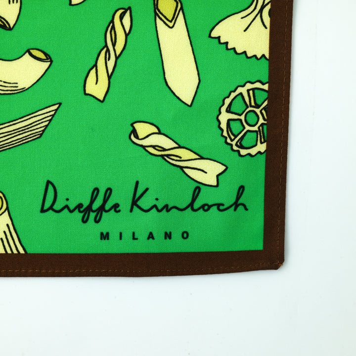 NAPOLI ”MIXED PASTA” コットンハンカチーフ (クラシック)  GREEN×BROWN