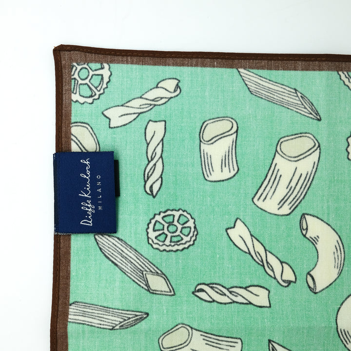 NAPOLI ”MIXED PASTA” コットンハンカチーフ (クラシック)  GREEN×BROWN