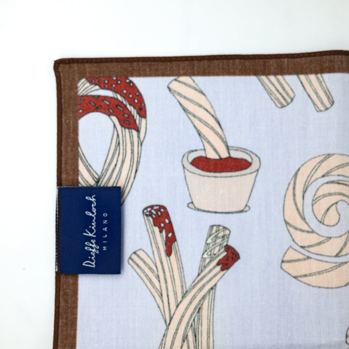 MADRID ”CHURROS” コットンハンカチーフ (クラシック)  PURPLE×BROWN