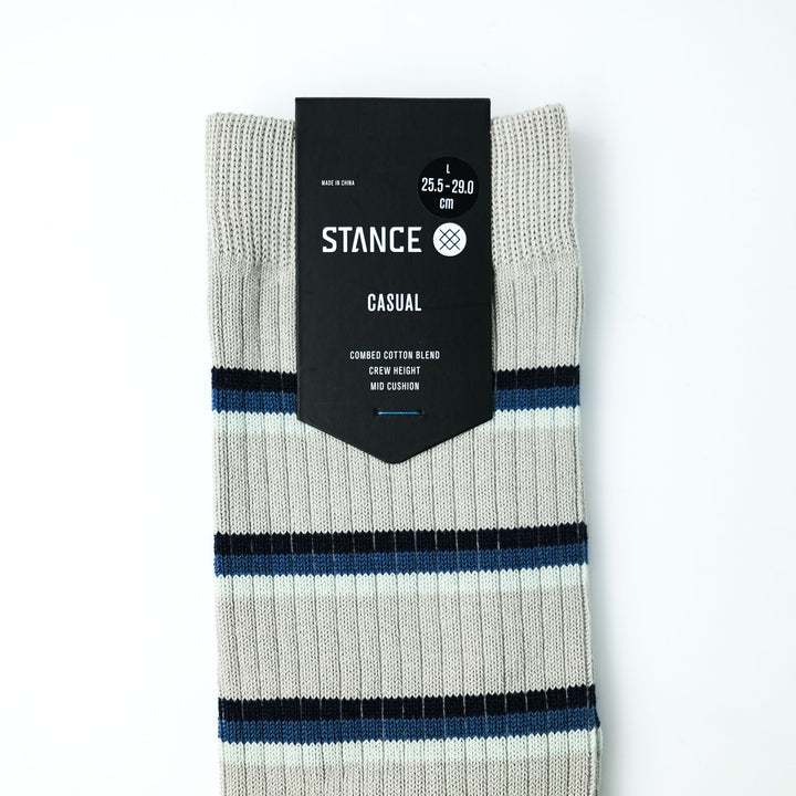 MULTISTRIPE RIBBED CREW（GREY）L