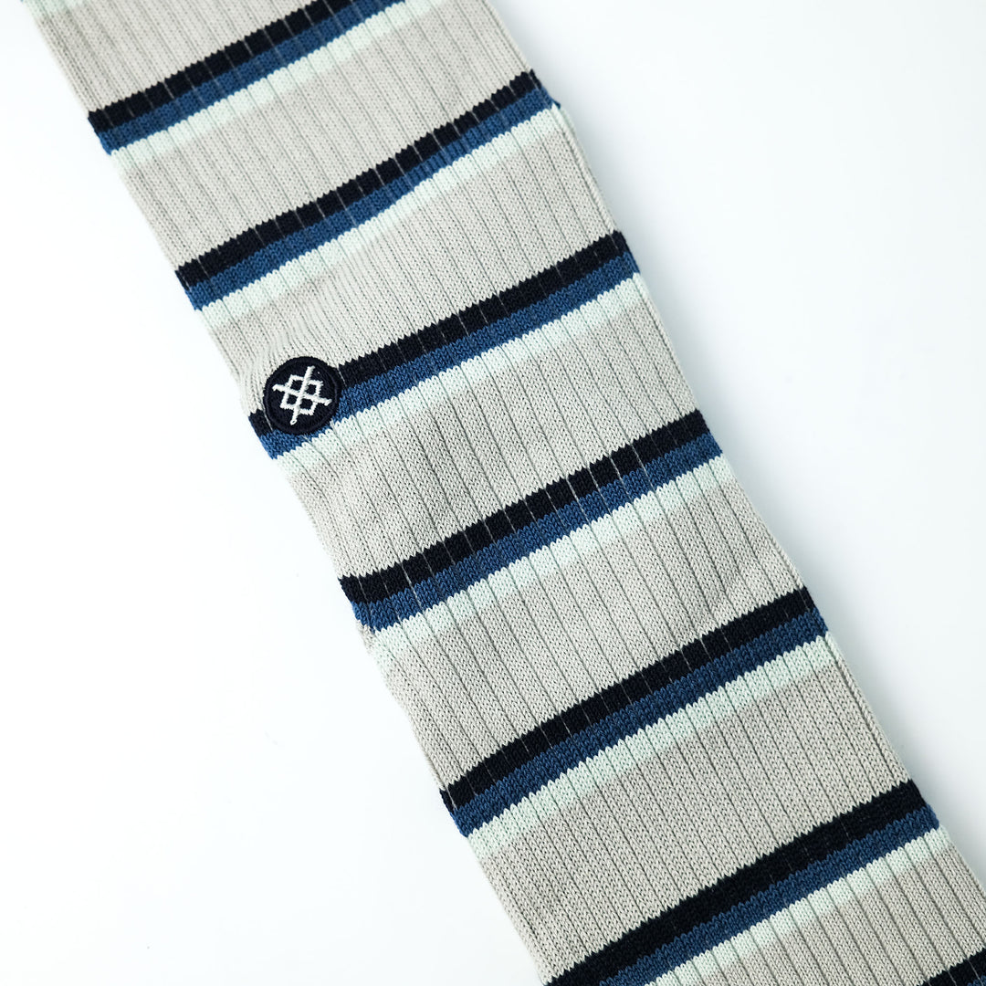 MULTISTRIPE RIBBED CREW（GREY）L