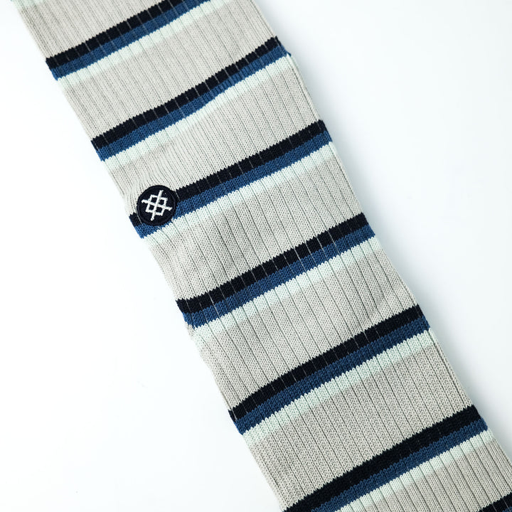 MULTISTRIPE RIBBED CREW（GREY）L