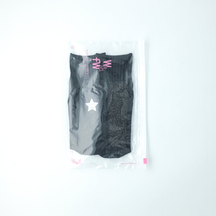 コットンバックラインラメTABIソックス CHACOAL×BLACK LAME