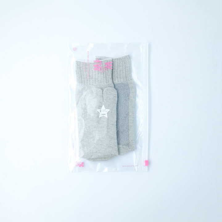 コットンバックラインラメTABIソックス LIGHT GRAY×SILVER LAME