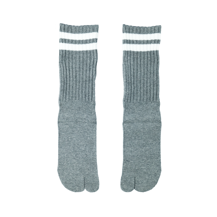 ダブルラインTABIソックス GRAY×WHITE