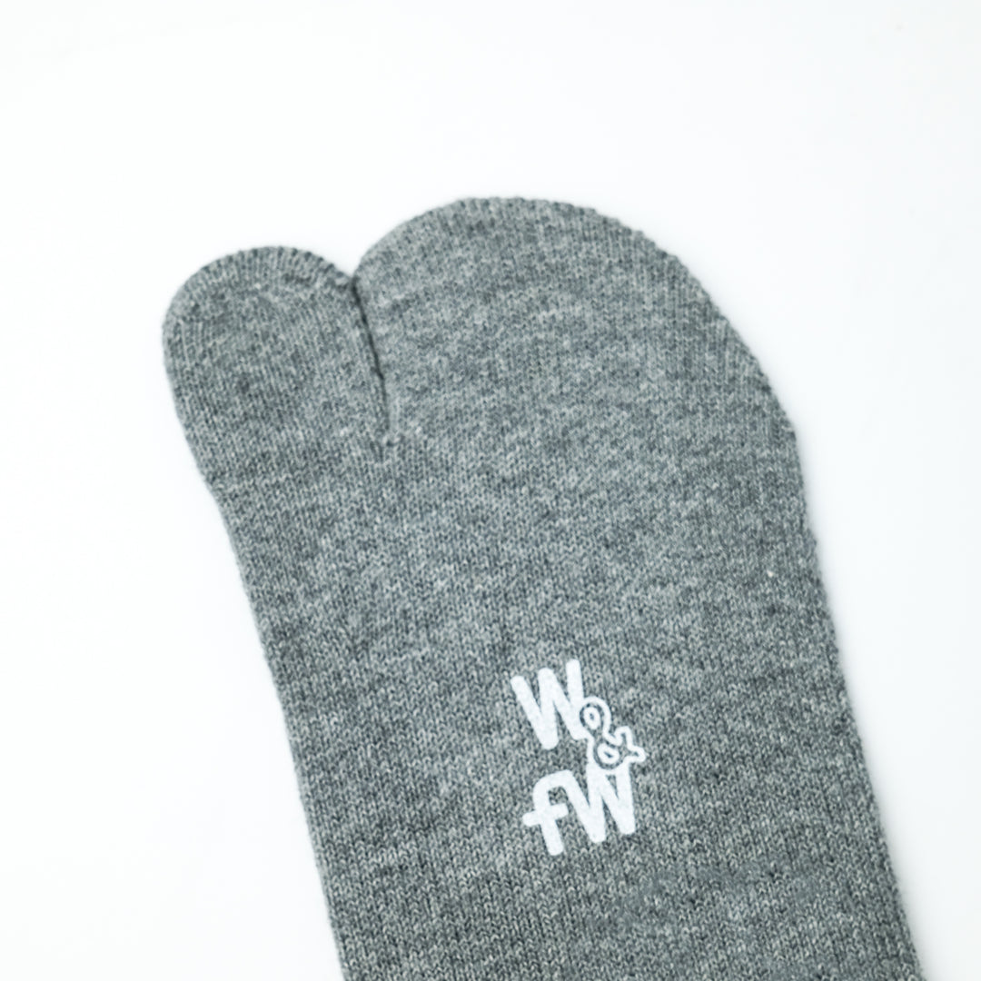 ダブルラインTABIソックス GRAY×WHITE
