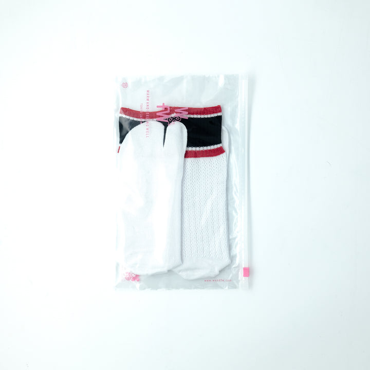 メッシュTABI スケーターソックス BLACK×RED