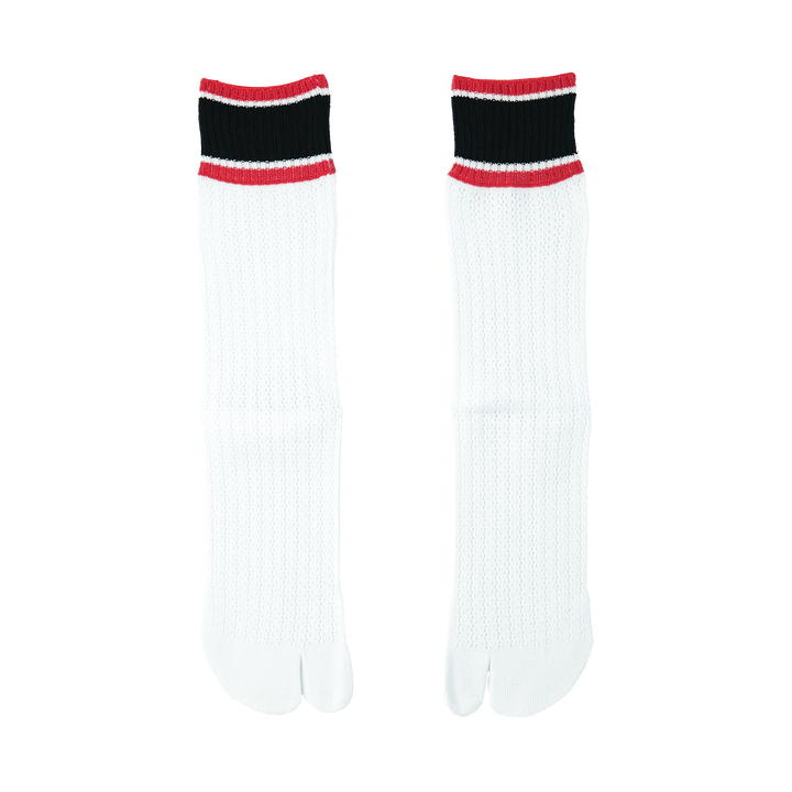 メッシュTABI スケーターソックス BLACK×RED