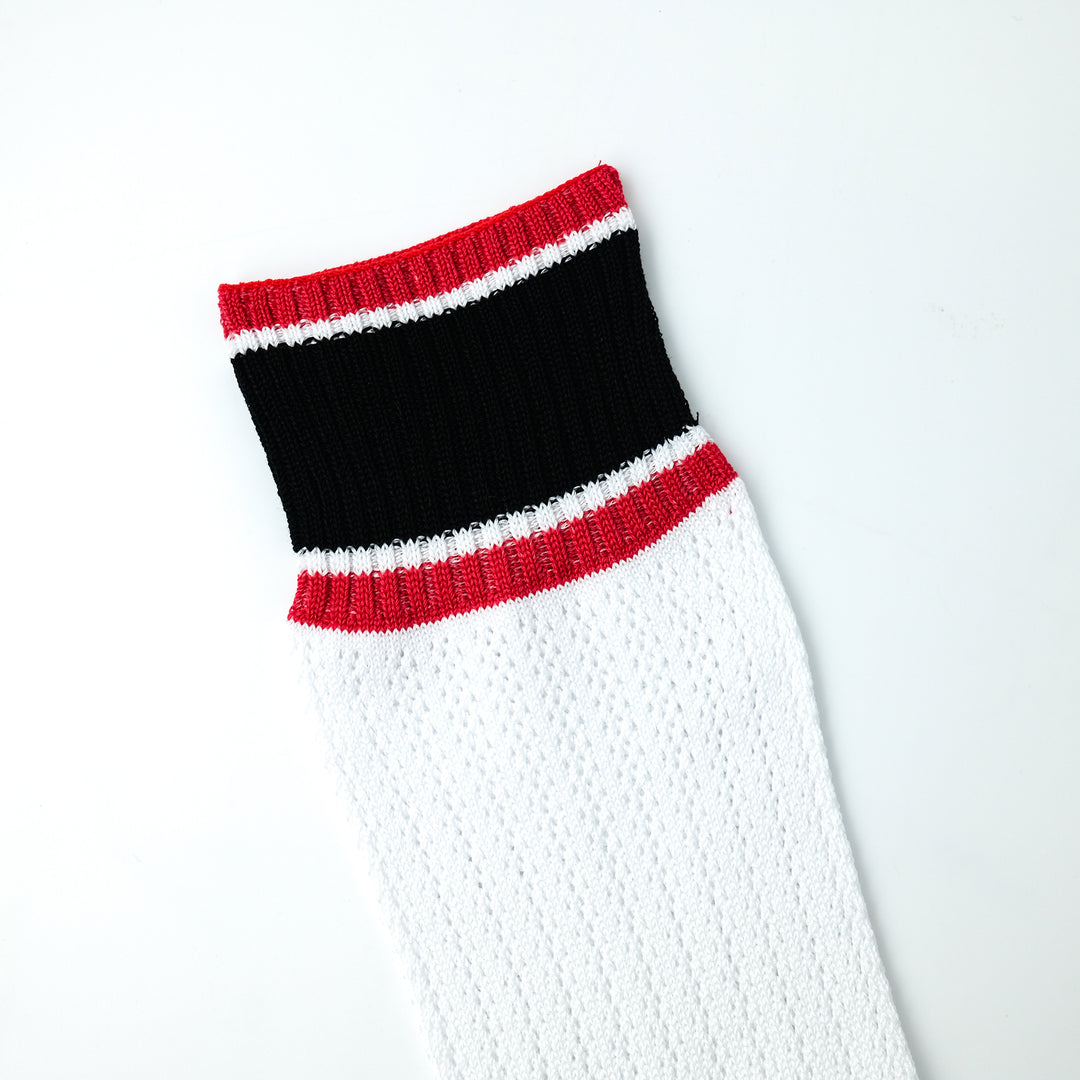 メッシュTABI スケーターソックス BLACK×RED