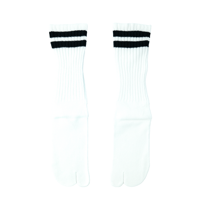 ダブルラインTABIソックス WHITE×BLACK