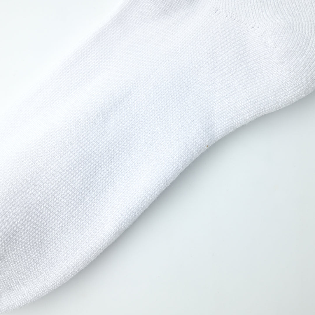 【ハーフパイル】クォーターレングスソックス 金刺繍 3PACK WHITE（C1-1706）