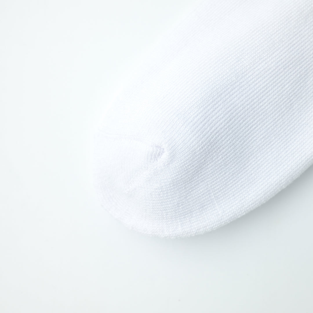 【ハーフパイル】クォーターレングスソックス 金刺繍 3PACK WHITE（C1-1706）
