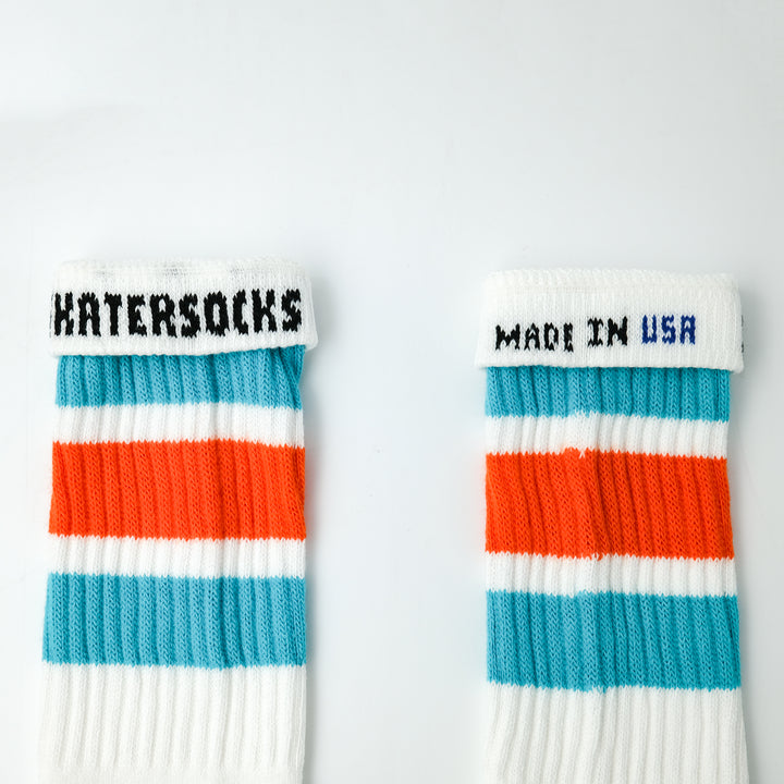 19インチ ラインチューブソックス  AQUA/ORANGE STYLE1 (ONE SIZE / AQUA/ORANGE)