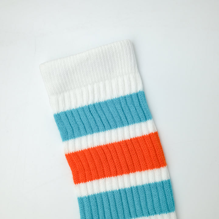 19インチ ラインチューブソックス  AQUA/ORANGE STYLE1 (ONE SIZE / AQUA/ORANGE)