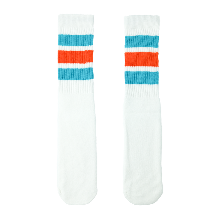 19インチ ラインチューブソックス  AQUA/ORANGE STYLE1 (ONE SIZE / AQUA/ORANGE)