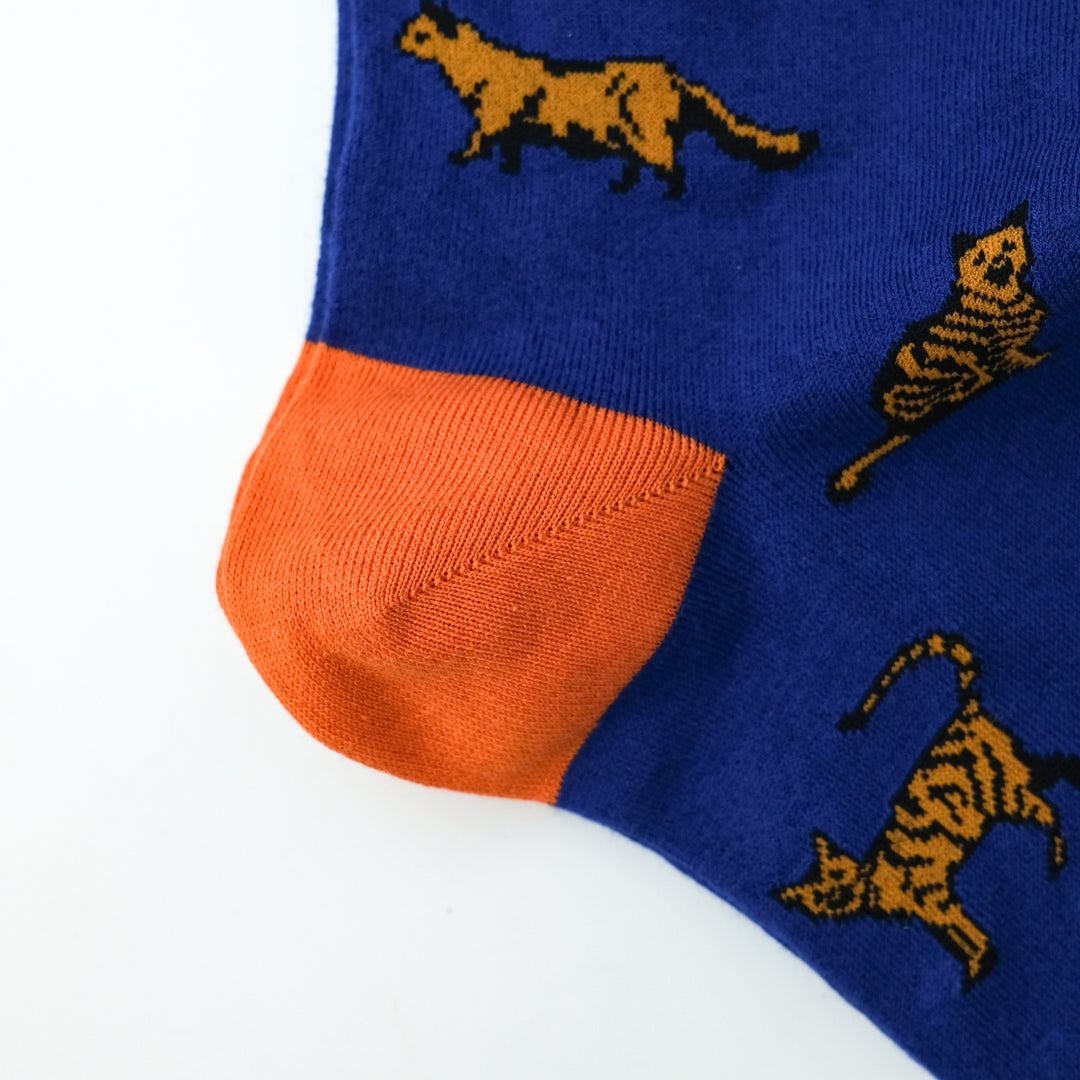 キャットモチーフ コットン ロングホーズ COBALTO