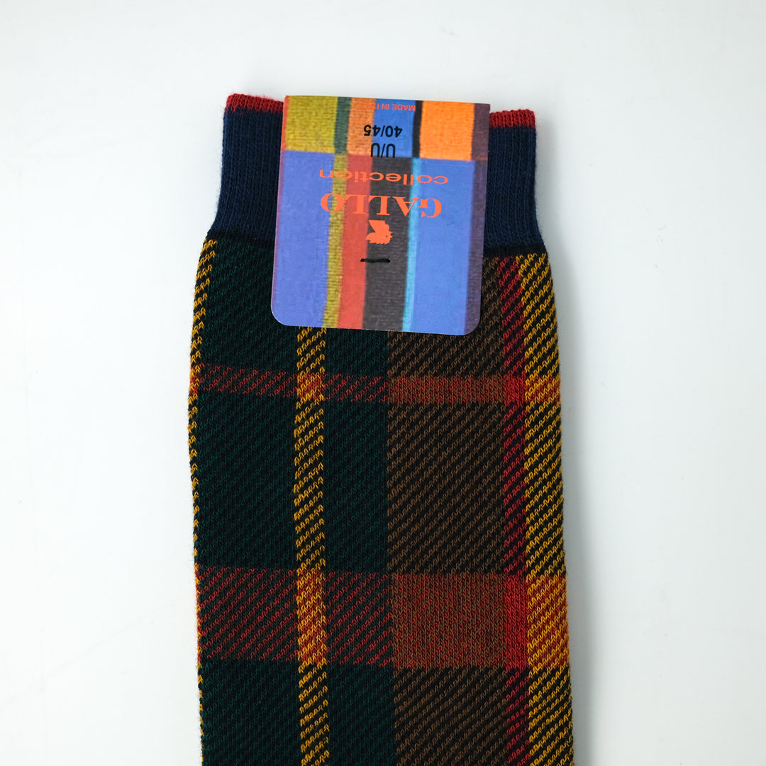 タータンパターン コットン ロングホーズ NAVY