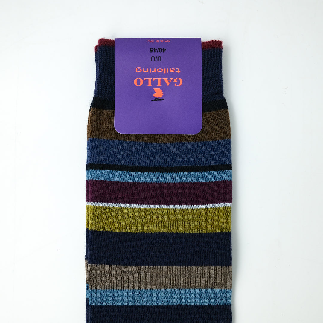 マルチカラーストライプ コットン ロングホーズ ROYAL/TARFUTO