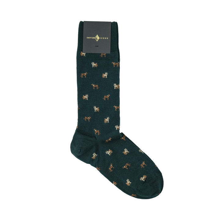 COMFORTABLE FIT ウールソックス  DOG GREEN