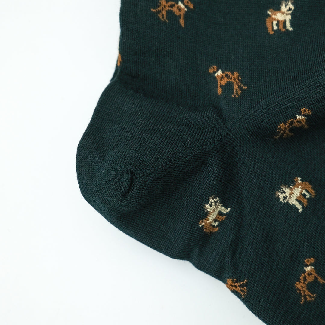 COMFORTABLE FIT ウールソックス  DOG GREEN