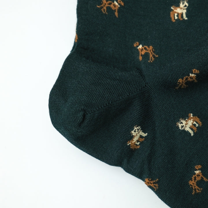 COMFORTABLE FIT ウールソックス  DOG GREEN