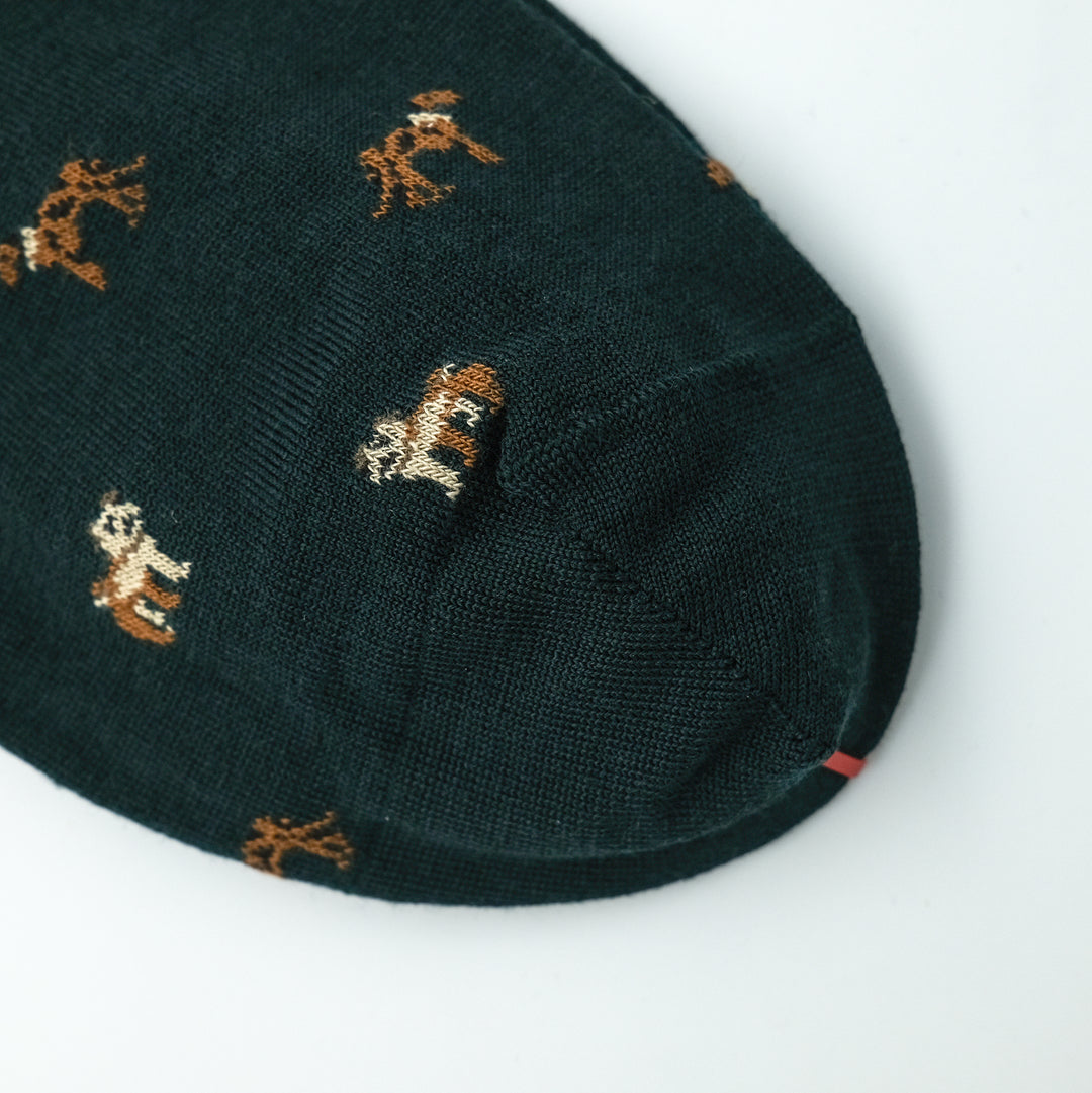 COMFORTABLE FIT ウールソックス  DOG GREEN