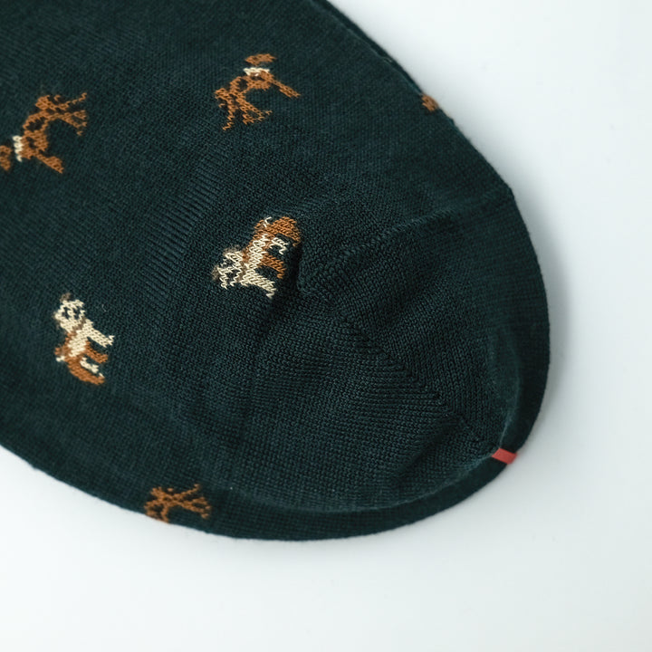 COMFORTABLE FIT ウールソックス  DOG GREEN