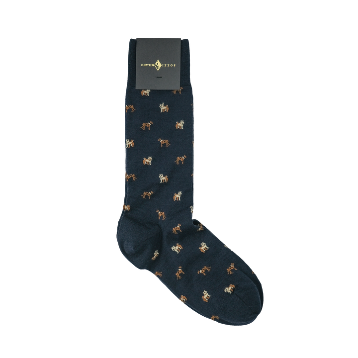 COMFORTABLE FIT ウールソックス  DOG NAVY