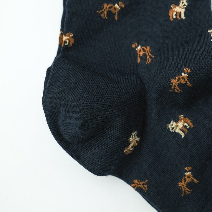 COMFORTABLE FIT ウールソックス  DOG NAVY