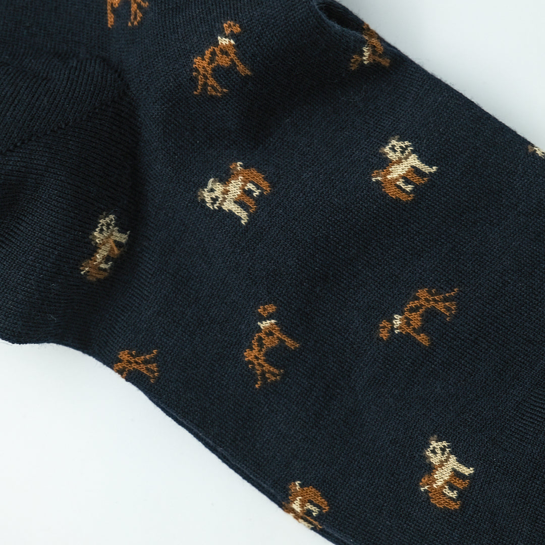 COMFORTABLE FIT ウールソックス  DOG NAVY