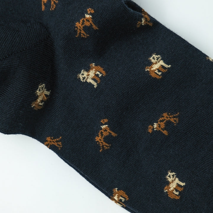 COMFORTABLE FIT ウールソックス  DOG NAVY