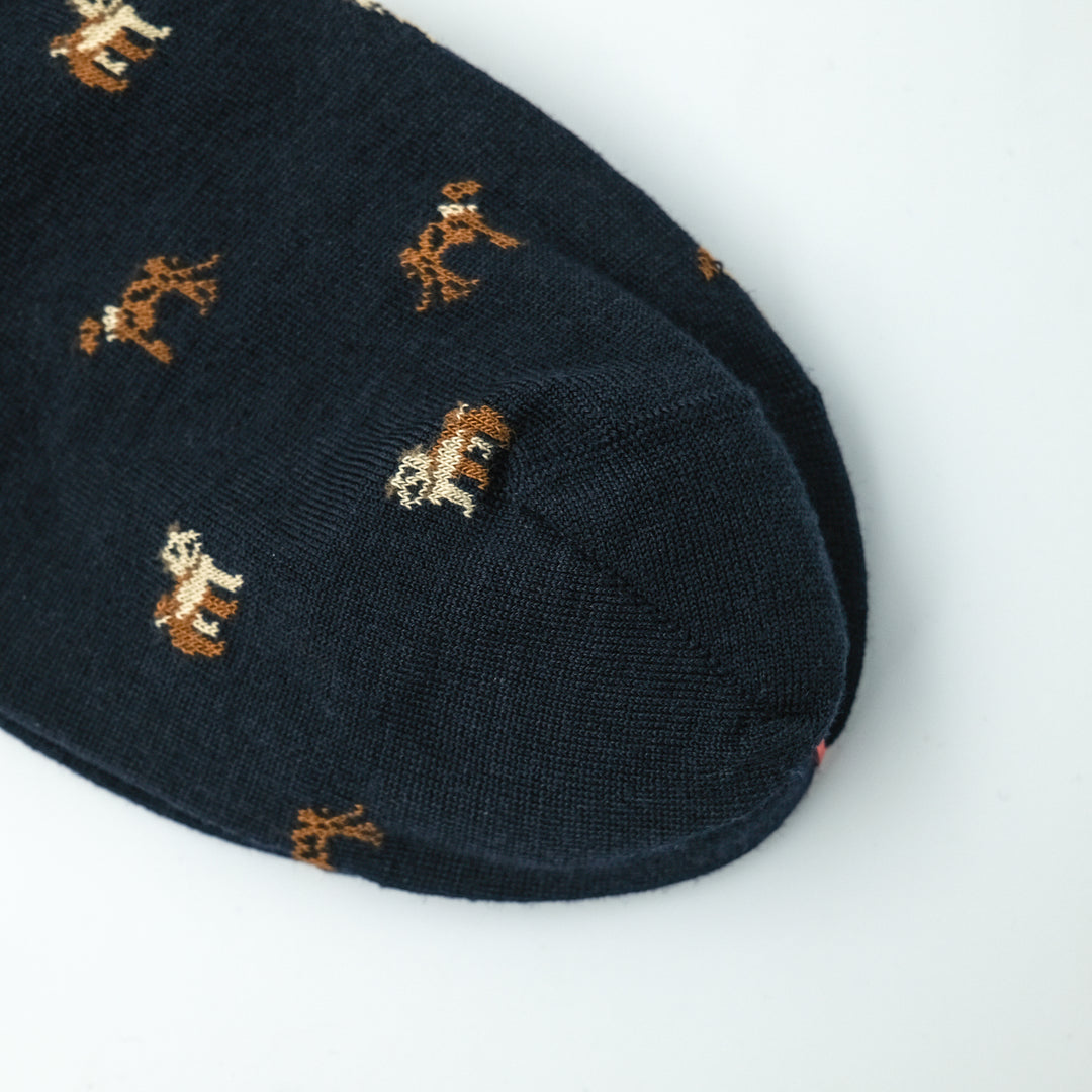 COMFORTABLE FIT ウールソックス  DOG NAVY