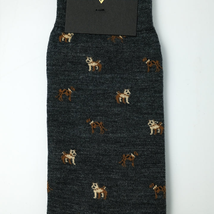 COMFORTABLE FIT ウールソックス  DOG GREY