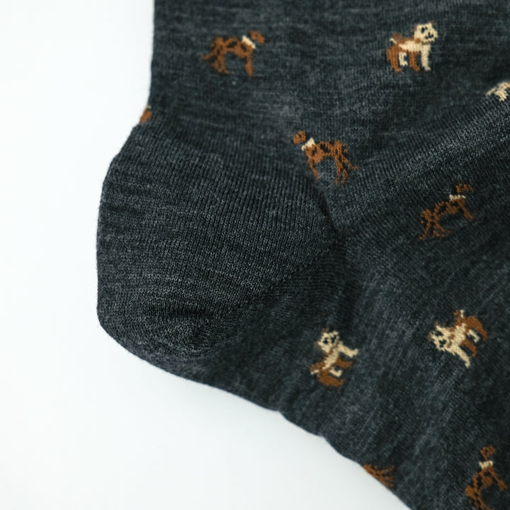 COMFORTABLE FIT ウールソックス  DOG GREY