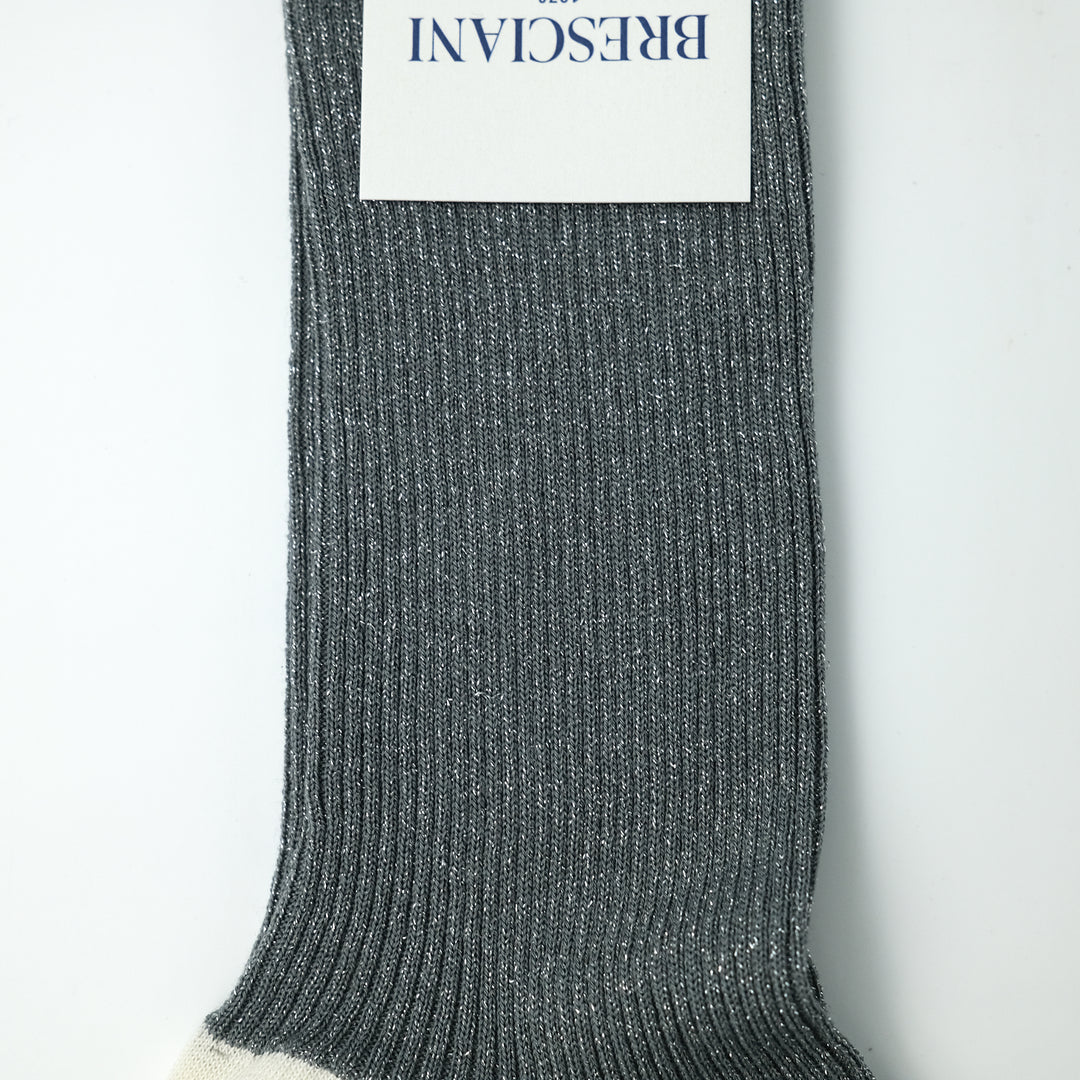 【WOMENS】HEEL&TOE RIB SOCKS GRAY×WHITE