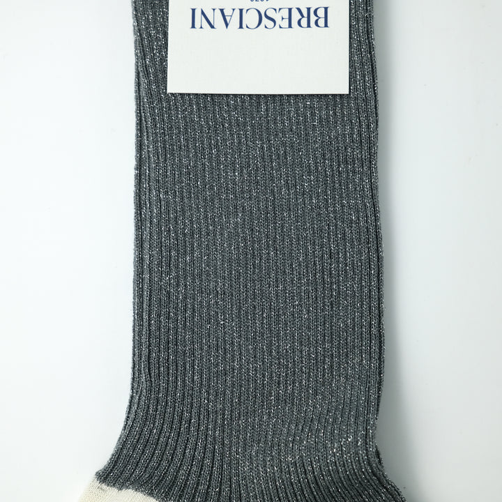 【WOMENS】HEEL&TOE RIB SOCKS GRAY×WHITE