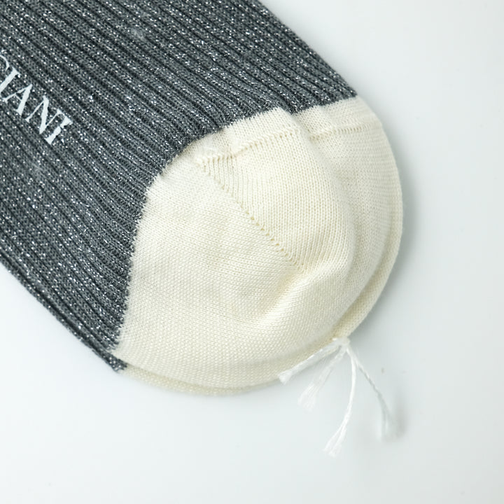 【WOMENS】HEEL&TOE RIB SOCKS GRAY×WHITE