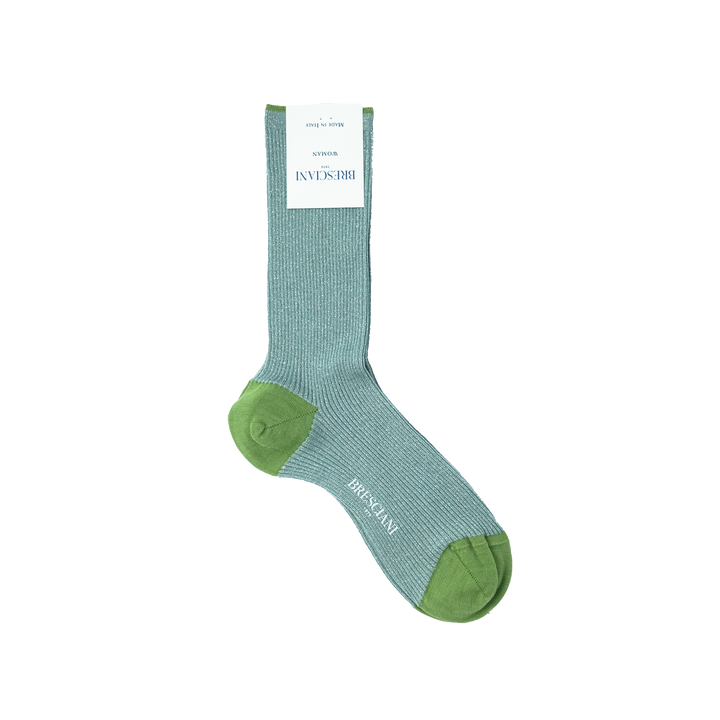 【WOMENS】HEEL&TOE RIB SOCKS GREEN×BLUE